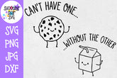 Can't have one without the other - Milk and Cookies - Twin Bodysuit SVG